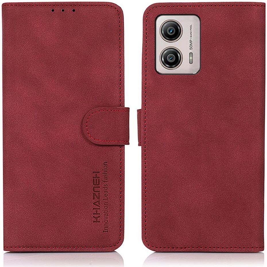 KHAZNEH Motorola Moto G53 / G13 / G23 Hoesje Retro Wallet Rood afbeelding 2