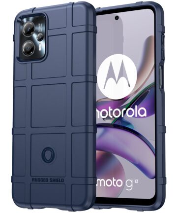Motorola Moto G13 / G23 Hoesje Shock Proof Rugged Shield Blauw Hoesjes