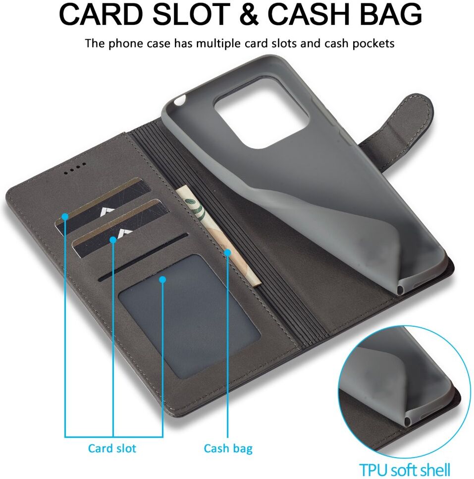 LC.IMEEKE Xiaomi Redmi Note 12 Pro/Poco X5 Pro Hoesje Book Case Grijs afbeelding 2
