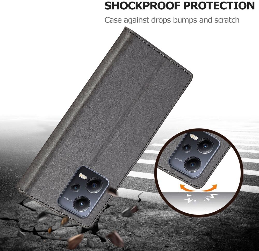LC.IMEEKE Xiaomi Redmi Note 12 Pro/Poco X5 Pro Hoesje Book Case Grijs afbeelding 9