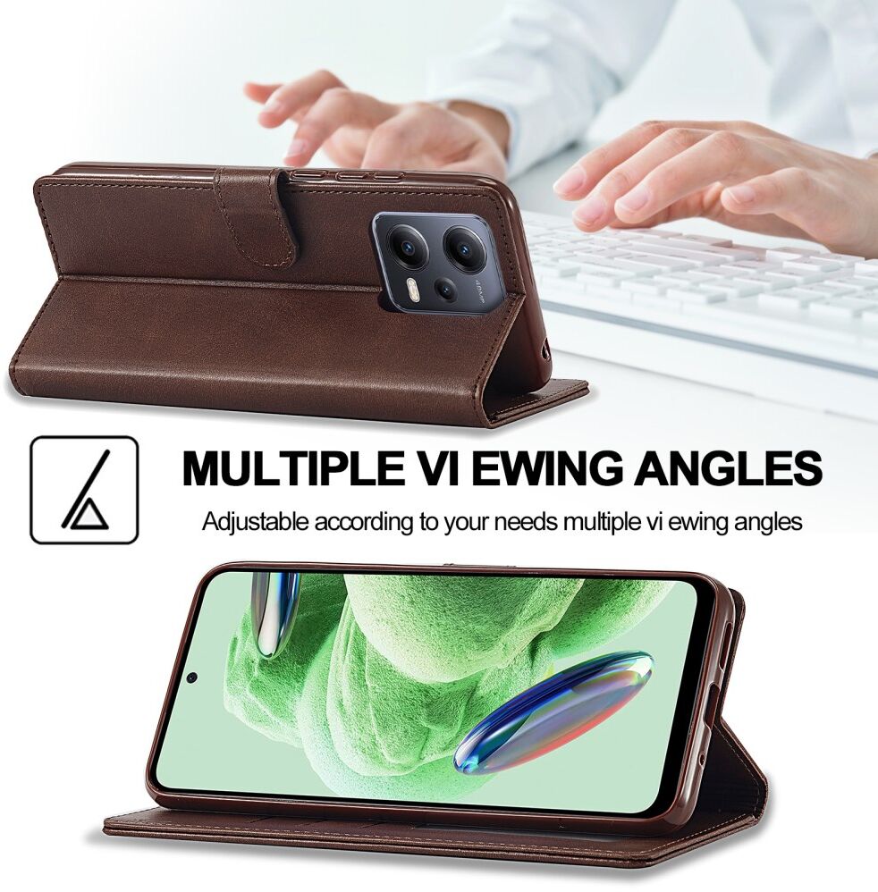 LC.IMEEKE Xiaomi Redmi Note 12 Pro/Poco X5 Pro Hoesje Book Case Bruin afbeelding 12