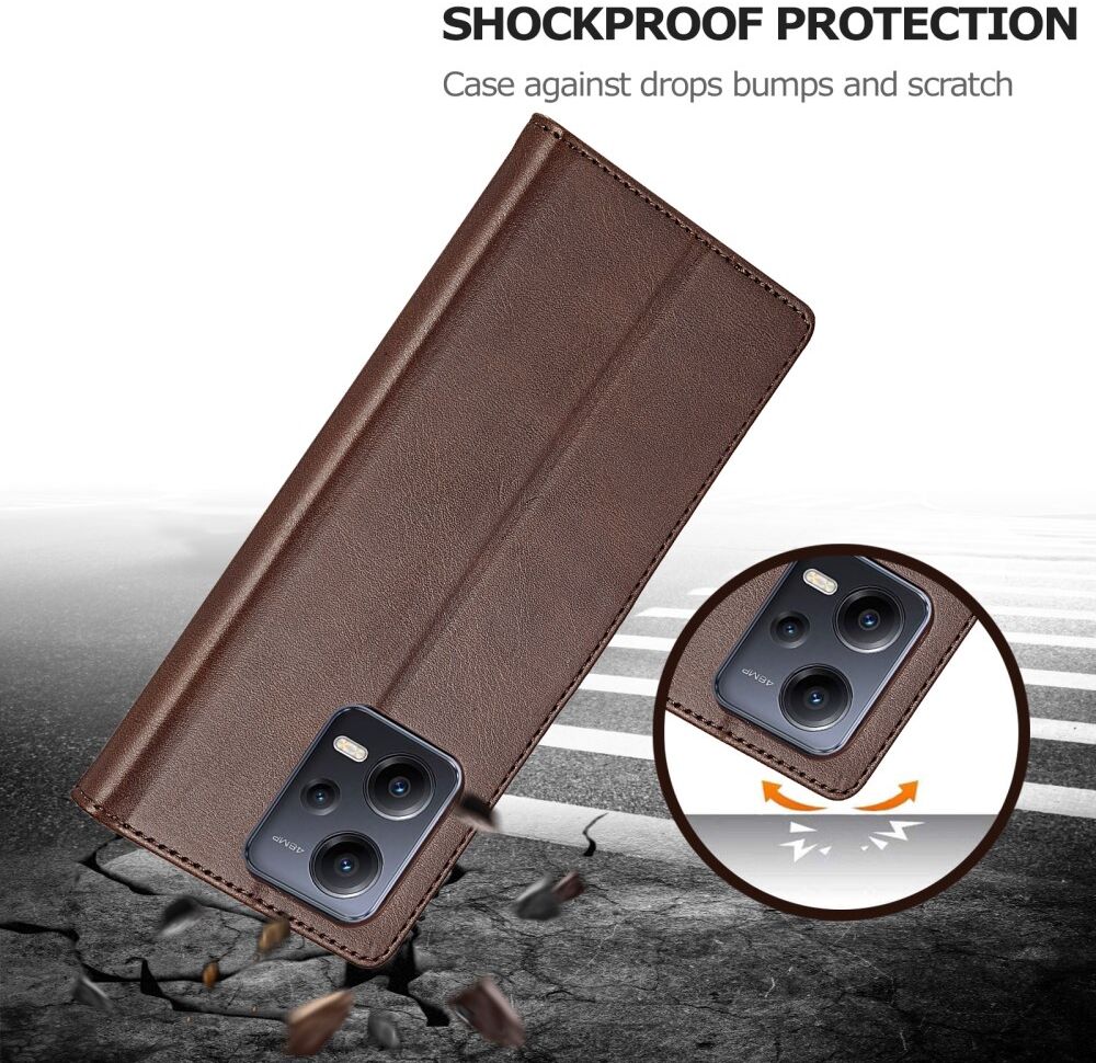 LC.IMEEKE Xiaomi Redmi Note 12 Pro/Poco X5 Pro Hoesje Book Case Bruin afbeelding 9