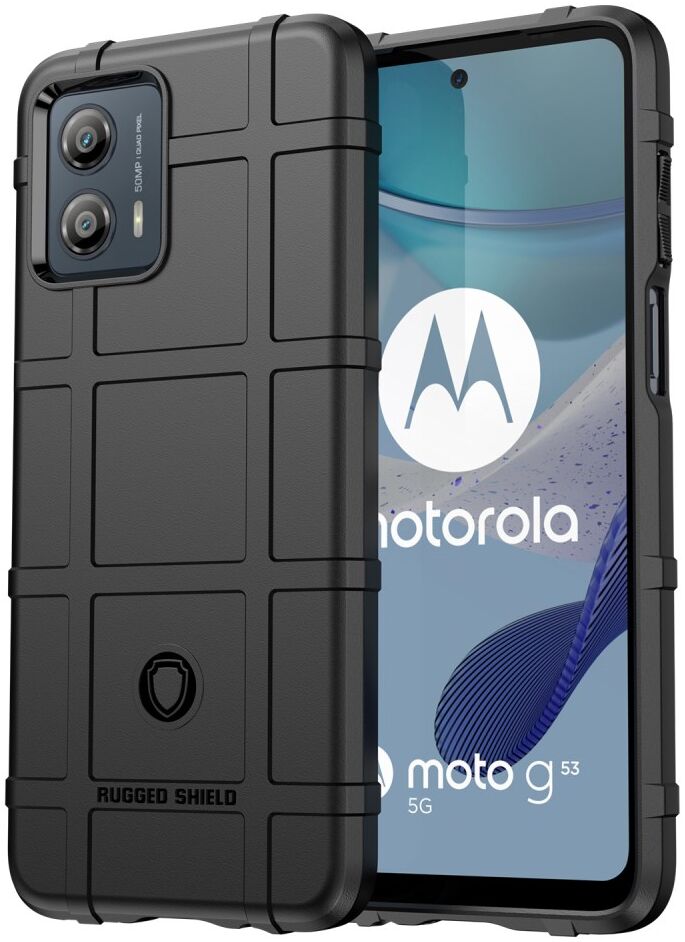 Motorola Moto G53 Hoesje Shock Proof Rugged Shield Back Cover Zwart afbeelding 1