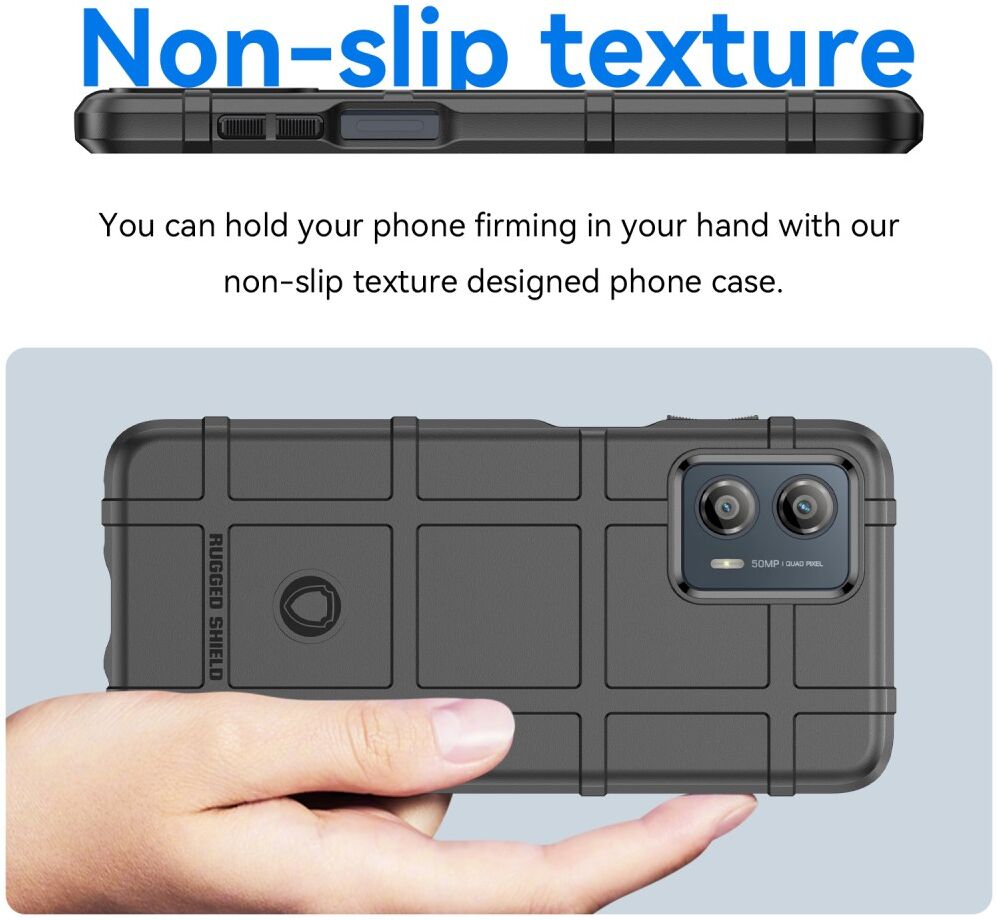 Motorola Moto G53 Hoesje Shock Proof Rugged Shield Back Cover Zwart afbeelding 4