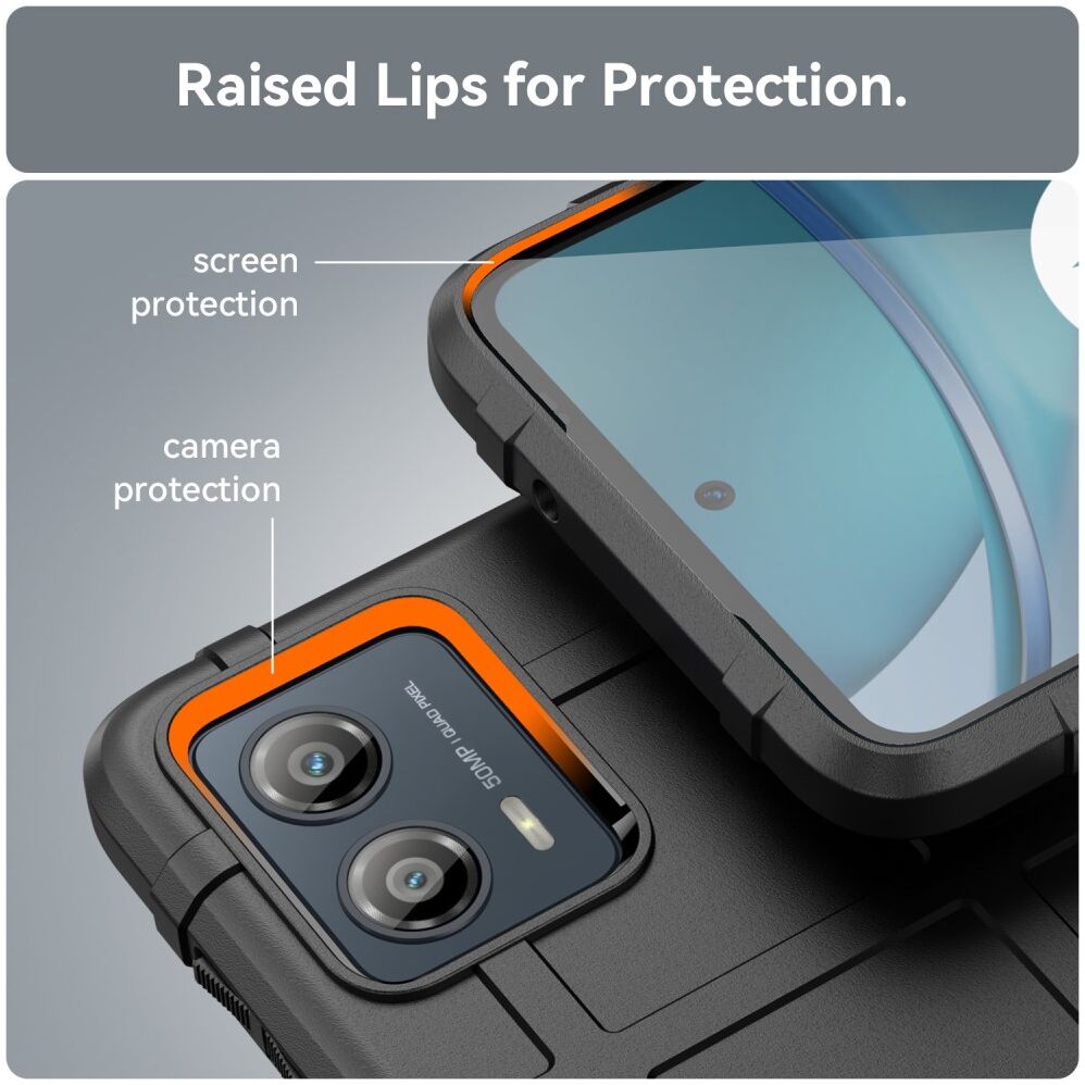 Motorola Moto G53 Hoesje Shock Proof Rugged Shield Back Cover Zwart afbeelding 6