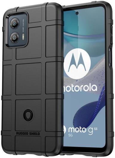 Motorola Moto G53 Hoesje Shock Proof Rugged Shield Back Cover Zwart afbeelding 1