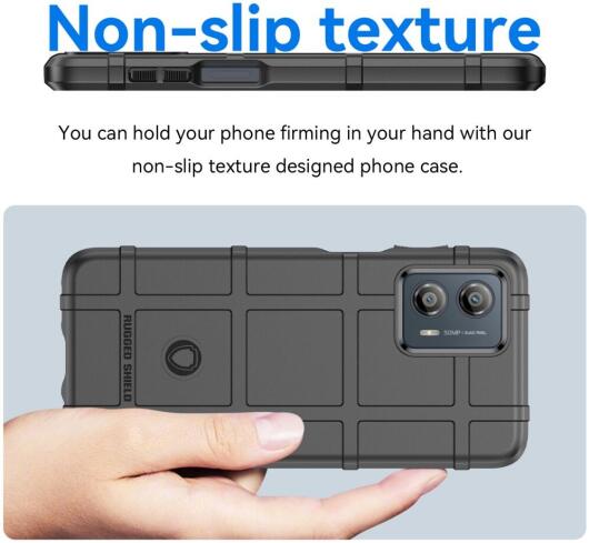 Motorola Moto G53 Hoesje Shock Proof Rugged Shield Back Cover Zwart afbeelding 4