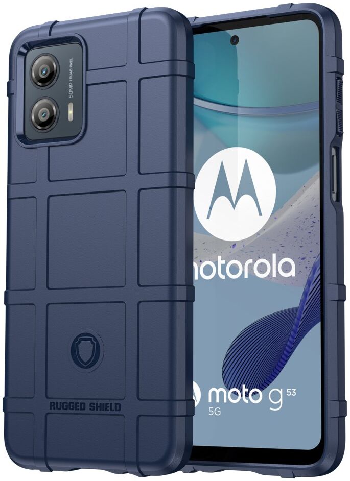 Motorola Moto G53 Hoesje Shock Proof Rugged Shield Back Cover Blauw afbeelding 1