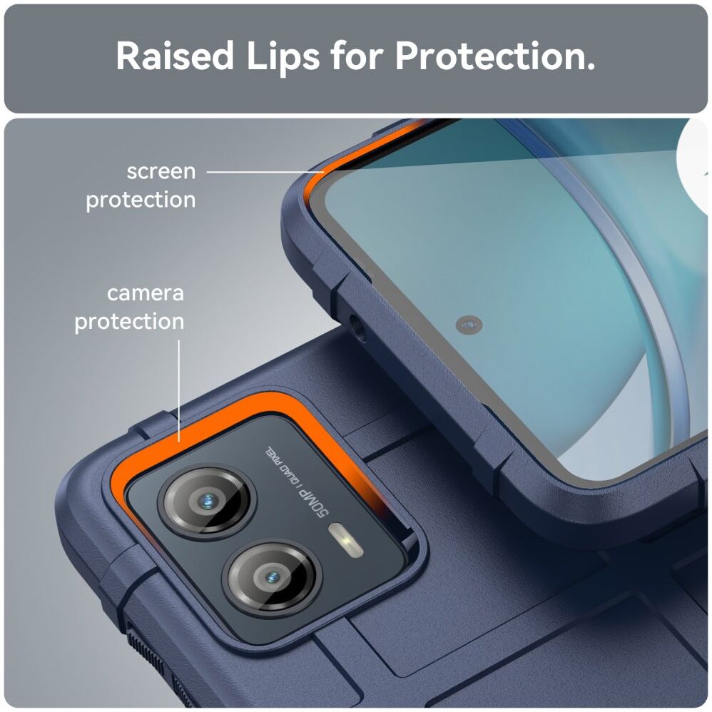 Motorola Moto G53 Hoesje Shock Proof Rugged Shield Back Cover Blauw afbeelding 6