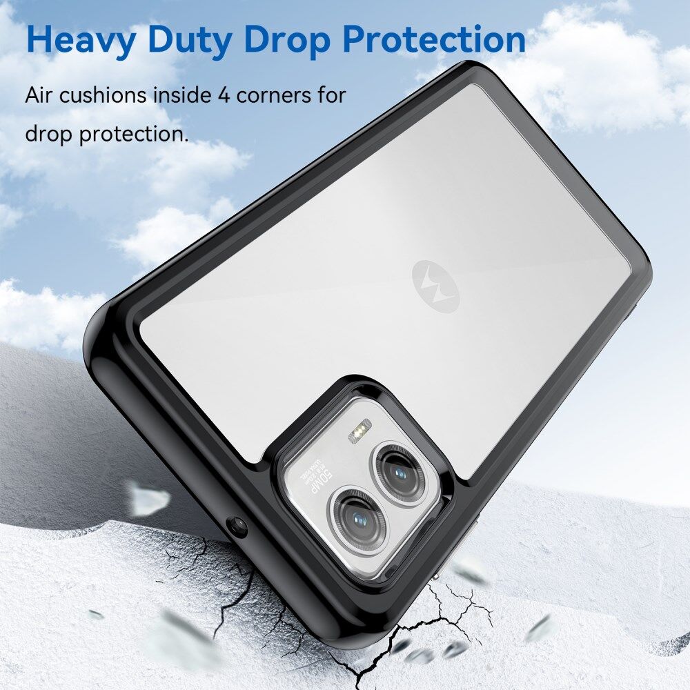 Motorola Moto G73 Hoesje Acryl Back Cover Zwart afbeelding 3