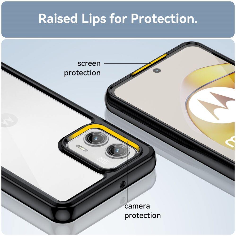 Motorola Moto G73 Hoesje Acryl Back Cover Zwart afbeelding 6