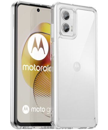 Motorola Moto G73 Hoesje Acryl Back Cover Transparant Hoesjes