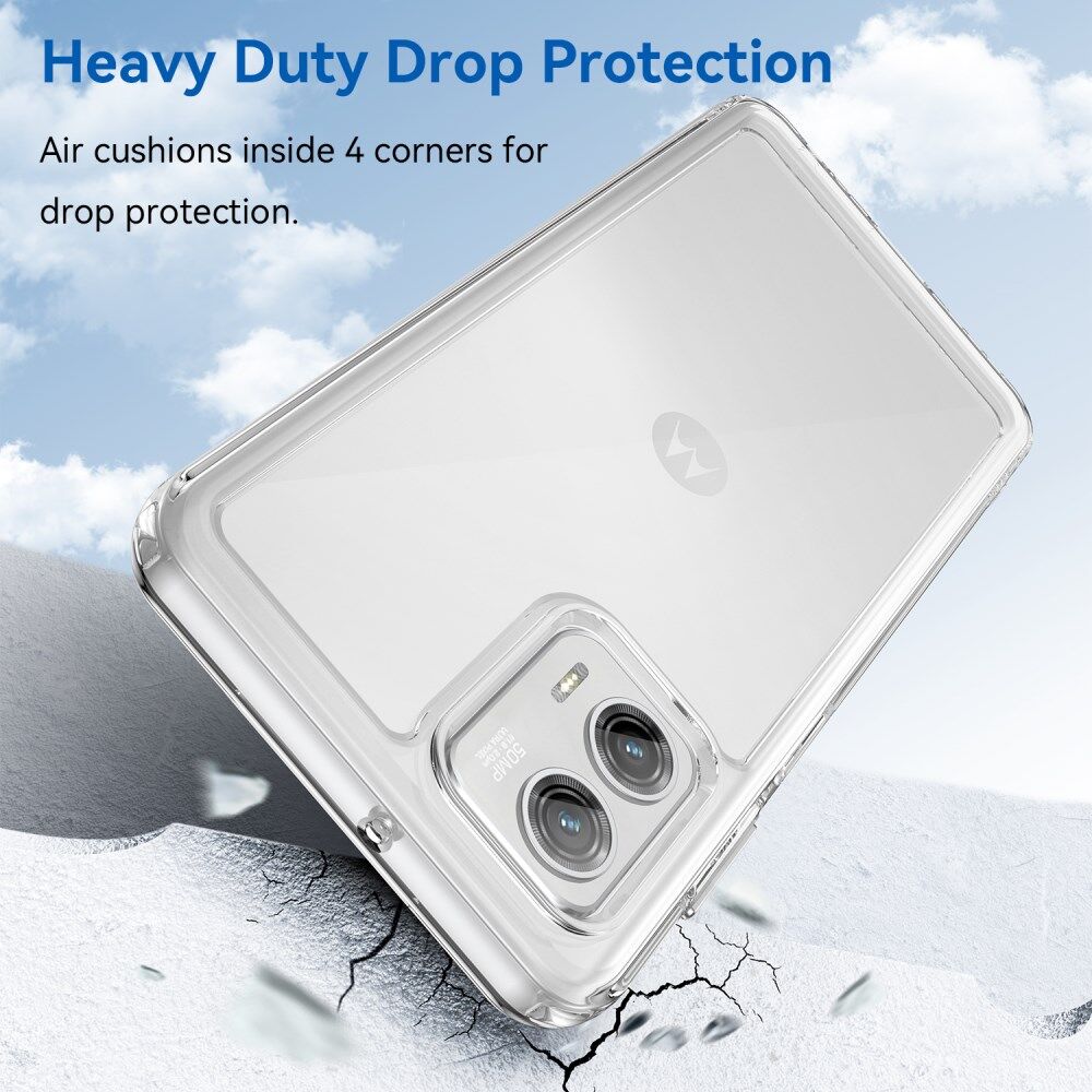 Motorola Moto G73 Hoesje Acryl Back Cover Transparant afbeelding 3