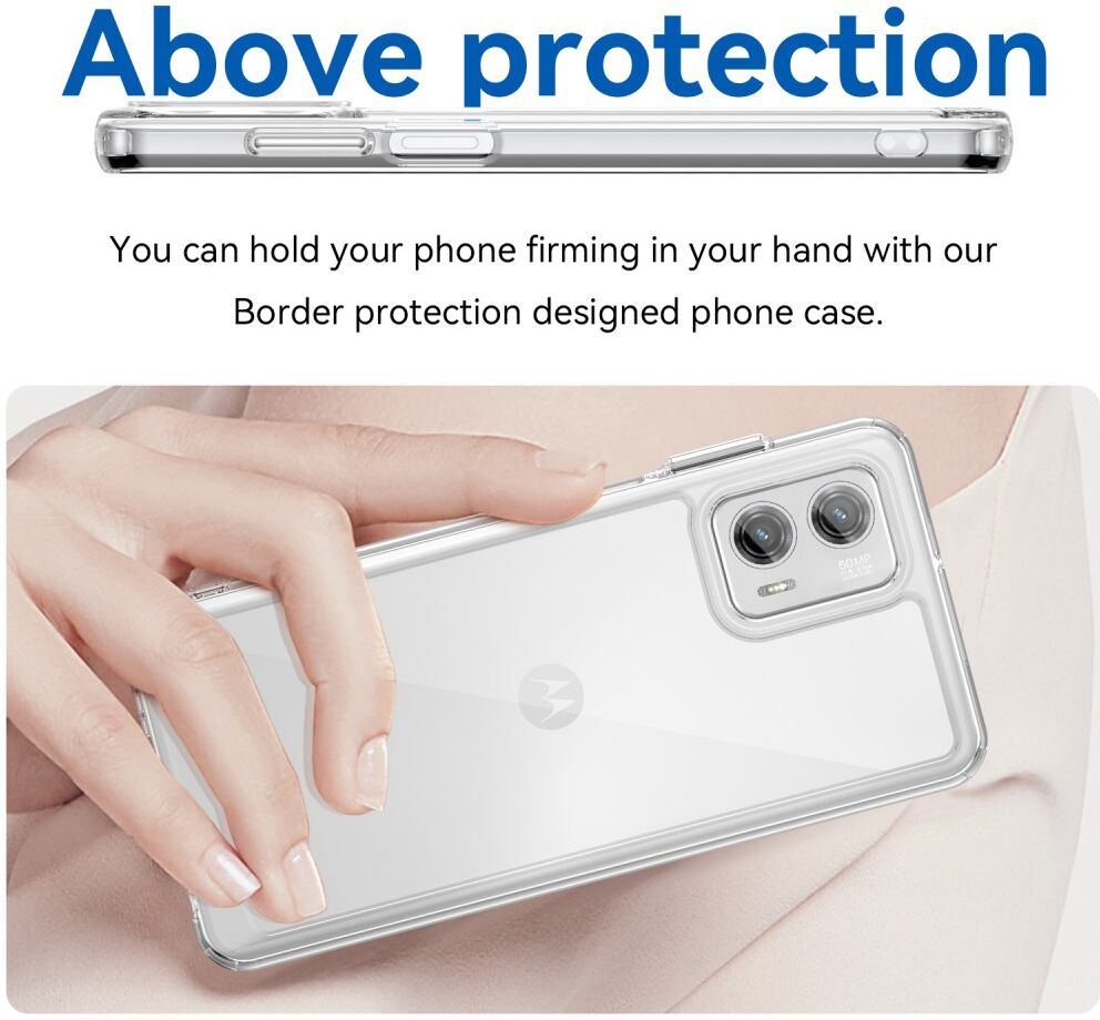 Motorola Moto G73 Hoesje Acryl Back Cover Transparant afbeelding 4