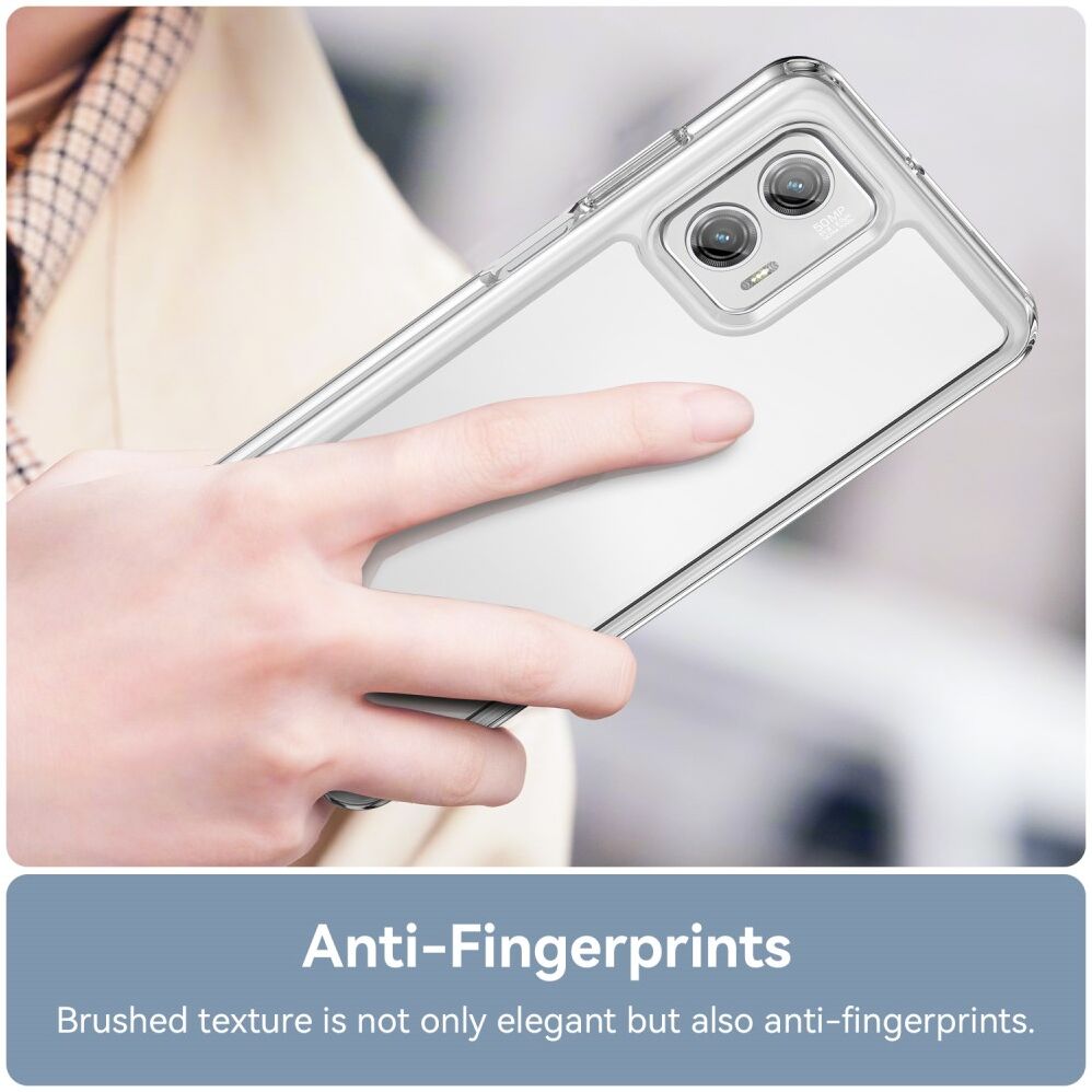 Motorola Moto G73 Hoesje Acryl Back Cover Transparant afbeelding 5