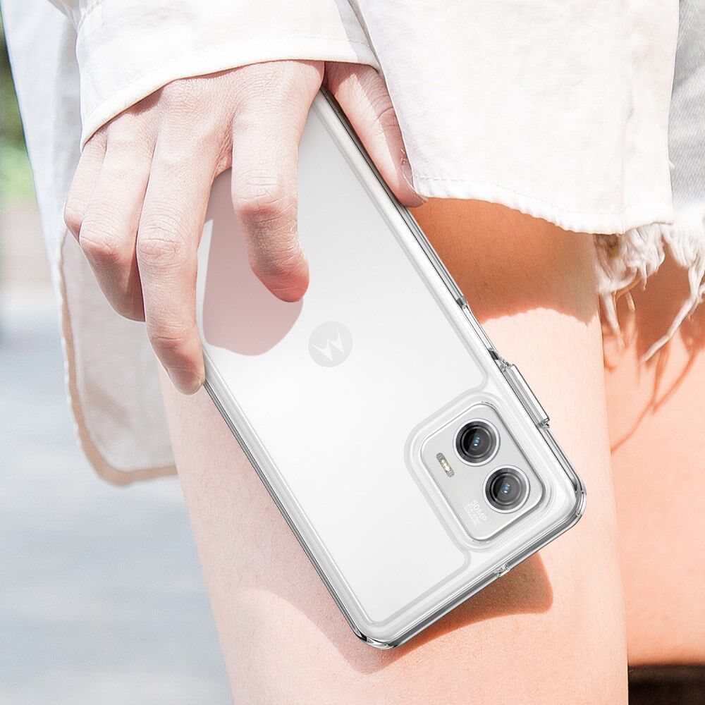 Motorola Moto G73 Hoesje Acryl Back Cover Transparant afbeelding 7