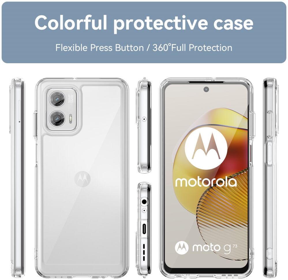 Motorola Moto G73 Hoesje Acryl Back Cover Transparant afbeelding 8