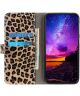 Samsung Galaxy A24 Hoesje Portemonnee Book Case Luipaard Print