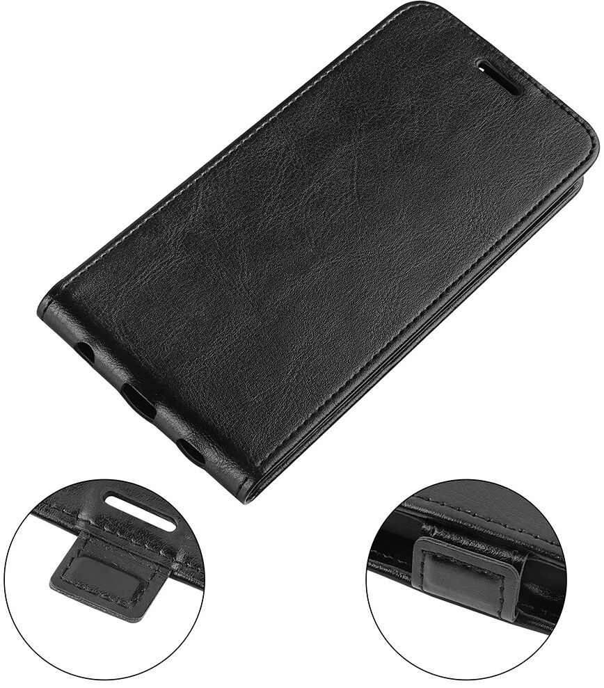 Xiaomi Redmi 12C Hoesje Verticale Flip Wallet Case Kunstleer Zwart afbeelding 6