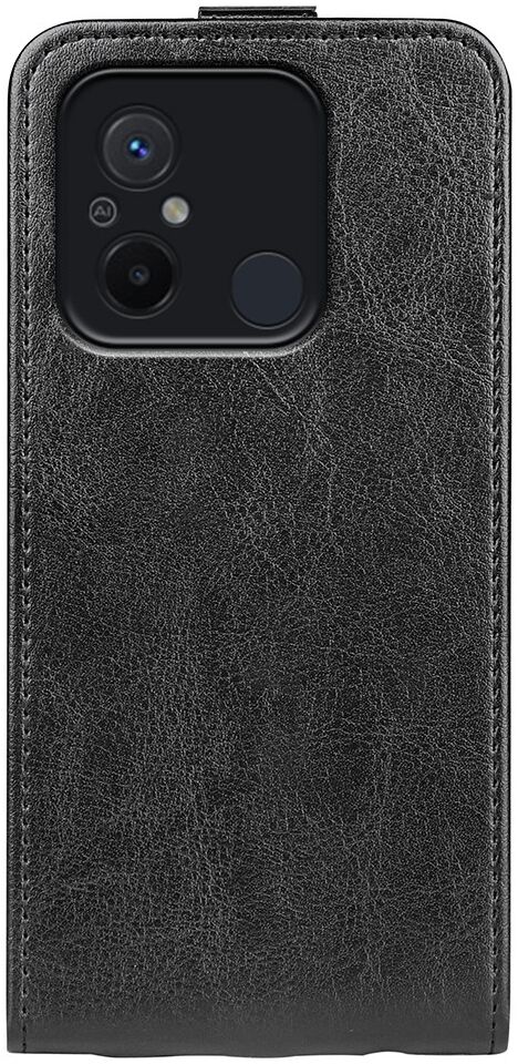 Xiaomi Redmi 12C Hoesje Verticale Flip Wallet Case Kunstleer Zwart afbeelding 8