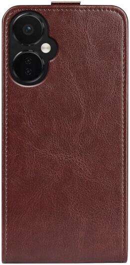 OnePlus Nord CE 3 Lite Hoesje Verticale Flip Wallet Kunstleer Bruin afbeelding 10