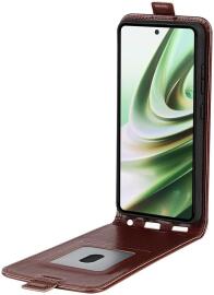 OnePlus Nord CE 3 Lite Hoesje Verticale Flip Wallet Kunstleer Bruin afbeelding