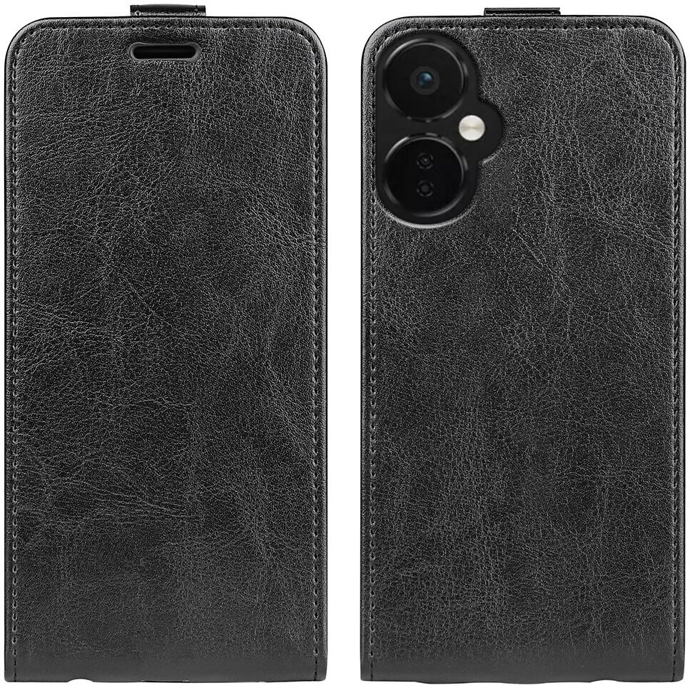 OnePlus Nord CE 3 Lite Hoesje Verticale Flip Wallet Kunstleer Zwart afbeelding 3