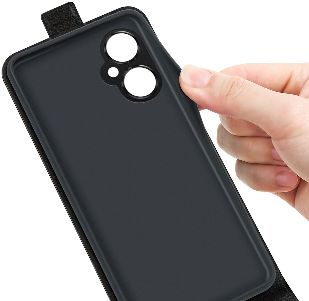 OnePlus Nord CE 3 Lite Hoesje Verticale Flip Wallet Kunstleer Zwart afbeelding 5