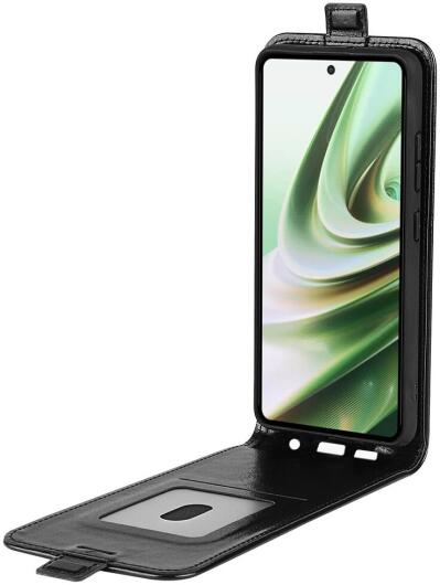 OnePlus Nord CE 3 Lite Hoesje Verticale Flip Wallet Kunstleer Zwart afbeelding 1