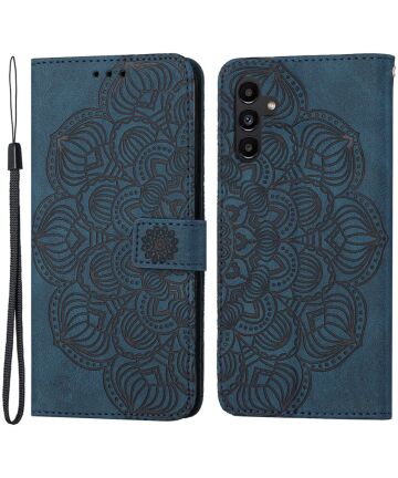 Samsung Galaxy A24 Hoesje Mandala Book Case met Pasjeshouder Blauw Hoesjes