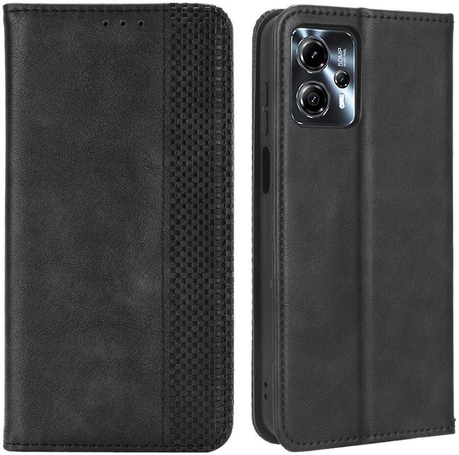 Motorola Moto G13 / G23 Vintage Portemonnee Hoesje Zwart afbeelding 2
