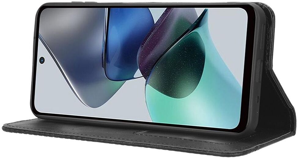 Motorola Moto G13 / G23 Vintage Portemonnee Hoesje Zwart afbeelding 3