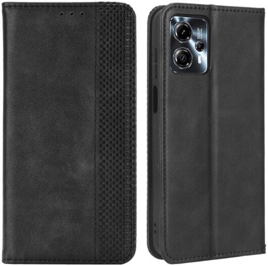 Motorola Moto G13 / G23 Vintage Portemonnee Hoesje Zwart afbeelding 2