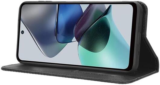 Motorola Moto G13 / G23 Vintage Portemonnee Hoesje Zwart afbeelding 3
