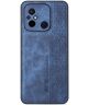 AZNS Xiaomi Redmi 12C Hoesje met Kunstleer Coating Back Cover Blauw
