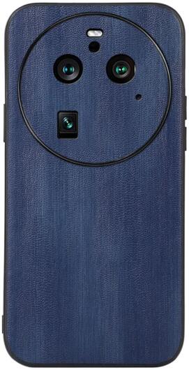 Oppo Find X6 Pro Hoesje met Kunstleer Coating Back Cover Blauw afbeelding 1
