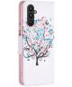 Samsung Galaxy A24 Hoesje Portemonnee Book Case Bloemen Boom Print