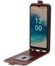Nokia G22 Hoesje Verticale Flip Wallet Case Kunstleer Bruin