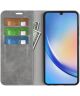 Samsung Galaxy A24 Hoesje Wallet Book Case Kunstleer Grijs