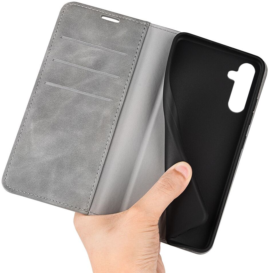 Samsung Galaxy A24 Hoesje Wallet Book Case Kunstleer Grijs afbeelding 4