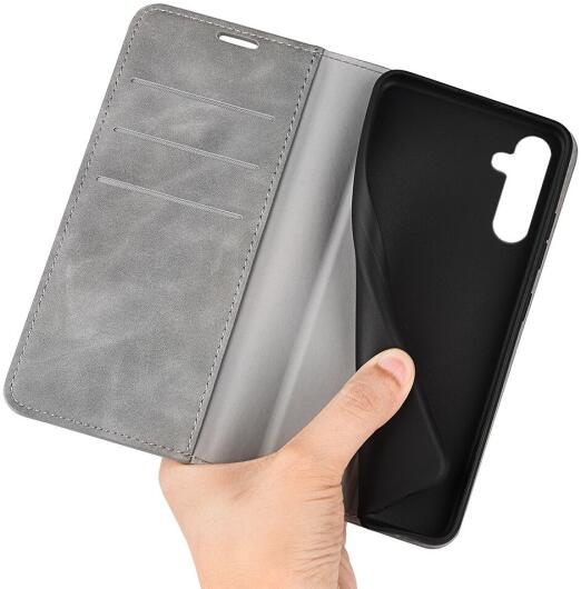 Samsung Galaxy A24 Hoesje Wallet Book Case Kunstleer Grijs afbeelding 4