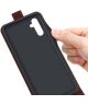 Samsung Galaxy A24 Hoesje Verticale Flip Wallet Case Kunstleer Bruin