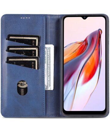 AZNS Xiaomi Redmi 12C Hoesje Portemonnee Book Case Kunstleer Blauw Hoesjes