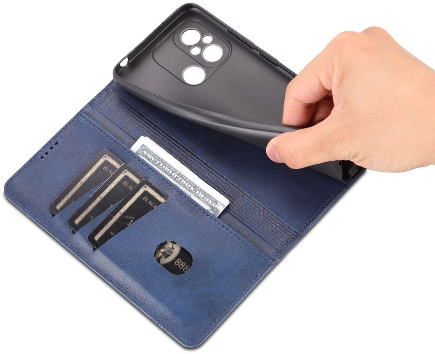 AZNS Xiaomi Redmi 12C Hoesje Portemonnee Book Case Kunstleer Blauw afbeelding 4