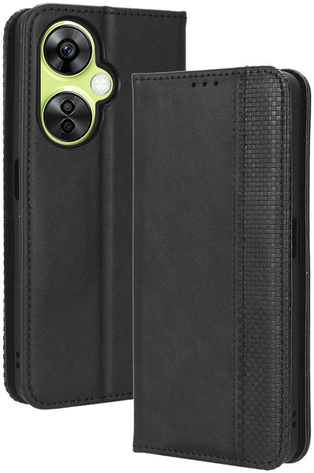 OnePlus Nord CE 3 Lite Vintage Portemonnee Hoesje Zwart afbeelding 2