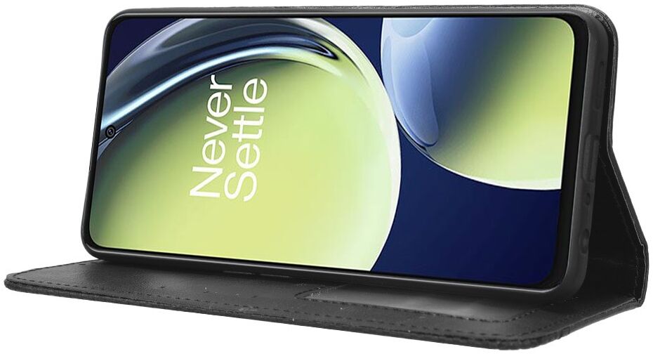 OnePlus Nord CE 3 Lite Vintage Portemonnee Hoesje Zwart afbeelding 3
