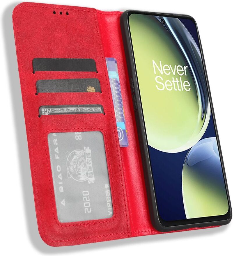 OnePlus Nord CE 3 Lite Vintage Portemonnee Hoesje Rood afbeelding 1