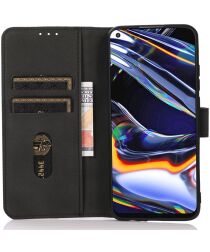 KHAZNEH Xiaomi Poco F5 Hoesje Retro Wallet Book Case Zwart