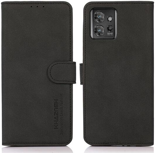 KHAZNEH Motorola Thinkphone Hoesje Retro Wallet Book Case Zwart afbeelding 2