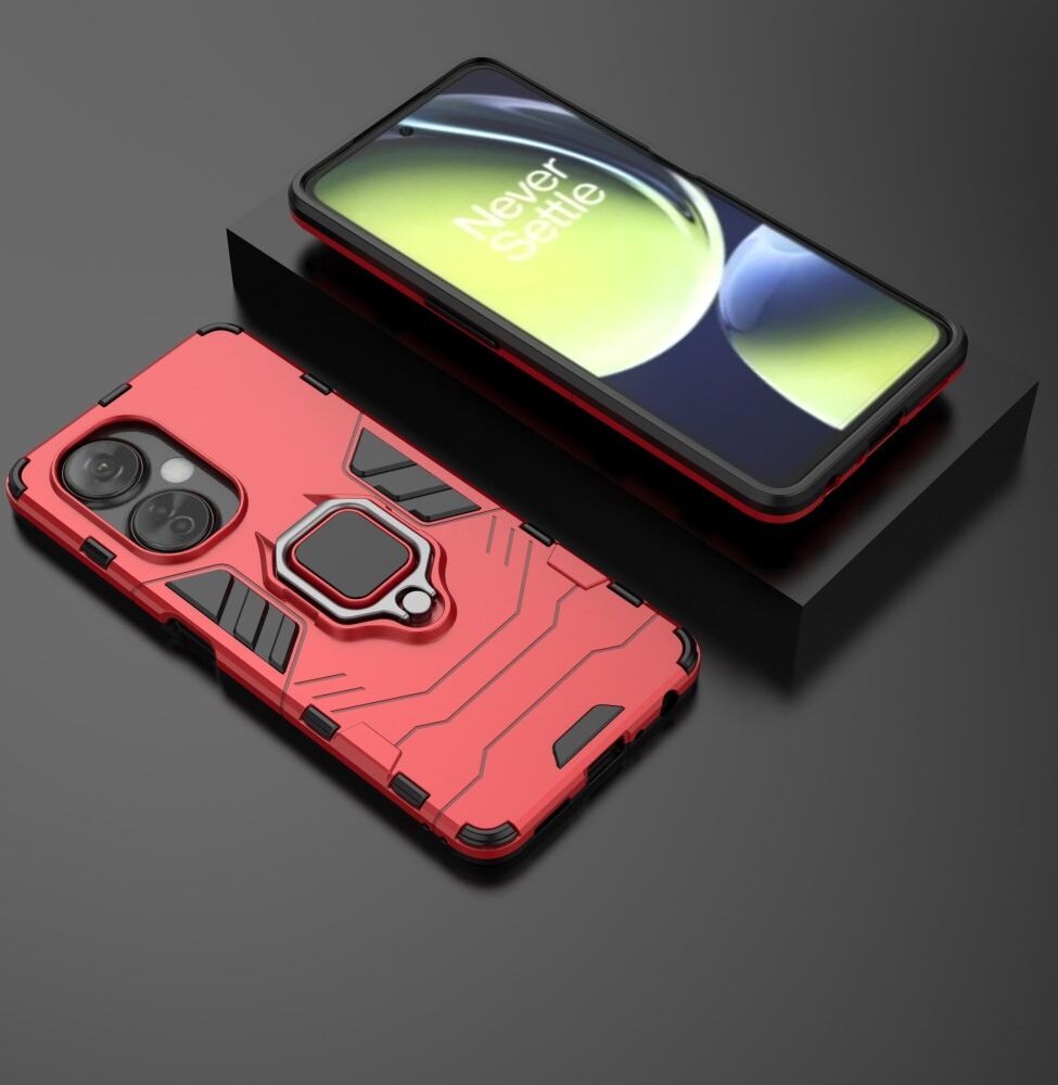 OnePlus Nord CE 3 Lite Hoesje met Magnetische Kickstand Ring Rood afbeelding 5